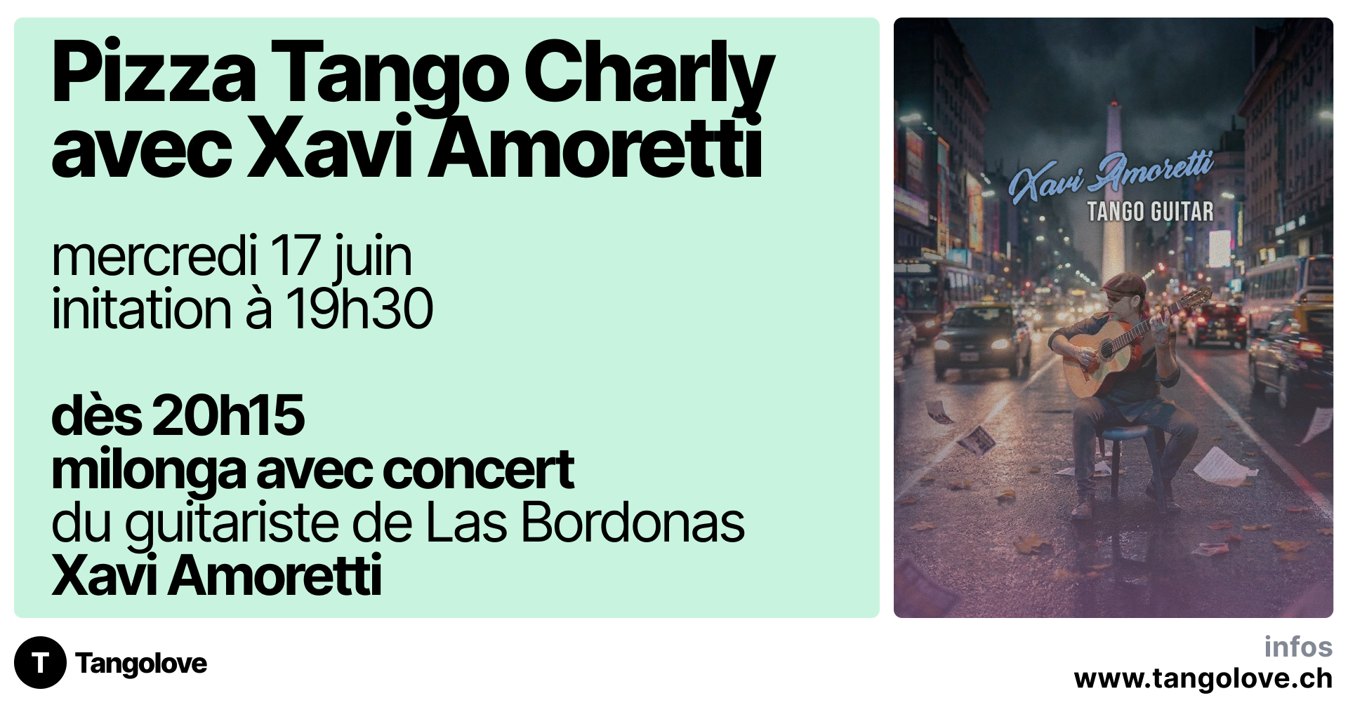 Milonga avec concert de Xavi Amoretti à Fribourg